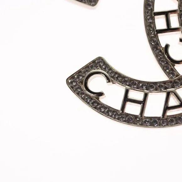 CHANEL COCO Mark Brooch Metal Silver CC Auth bs23017 - Picture 7 of 15